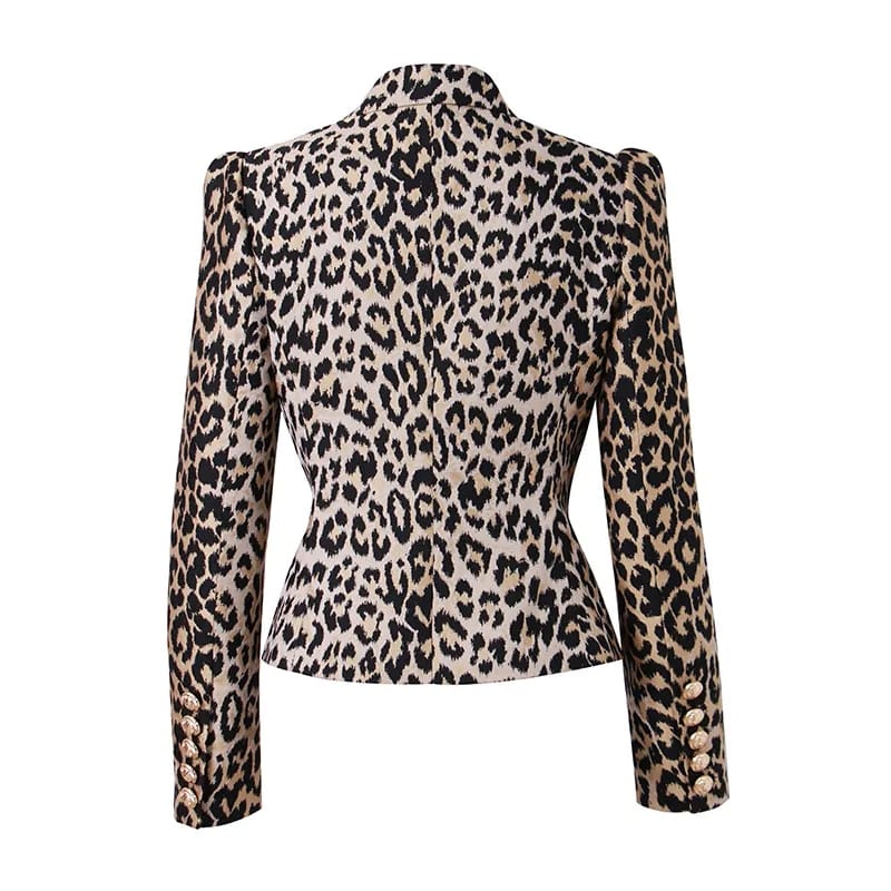 Blazer esculpido con estampado de leopardo 