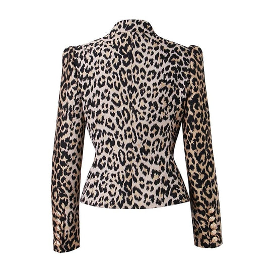 Blazer esculpido con estampado de leopardo 