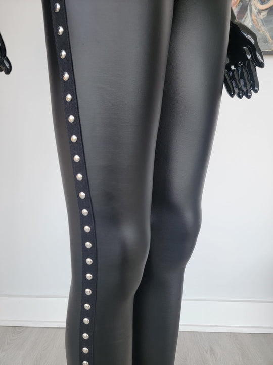 Fleece-Lined Faux Leather Leggings