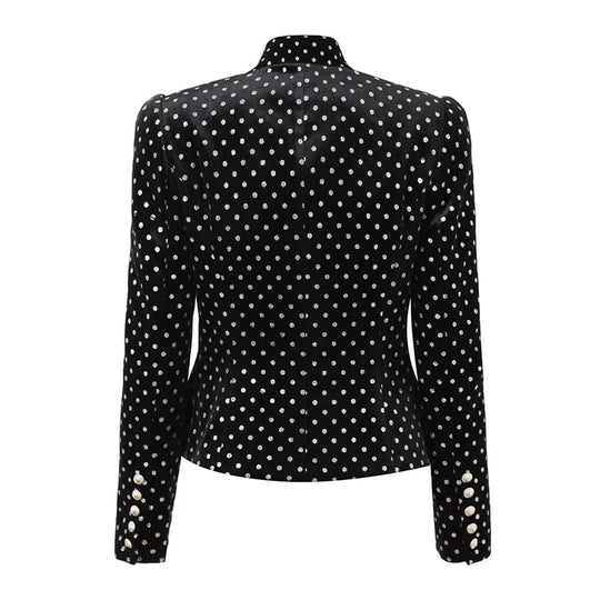 Sculpted Polka Dot Blazer