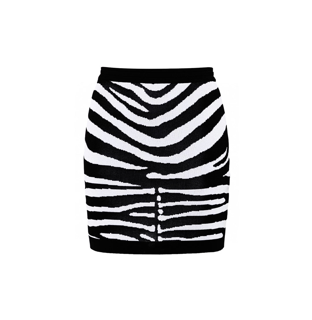 Zebra Print Knit Skirt