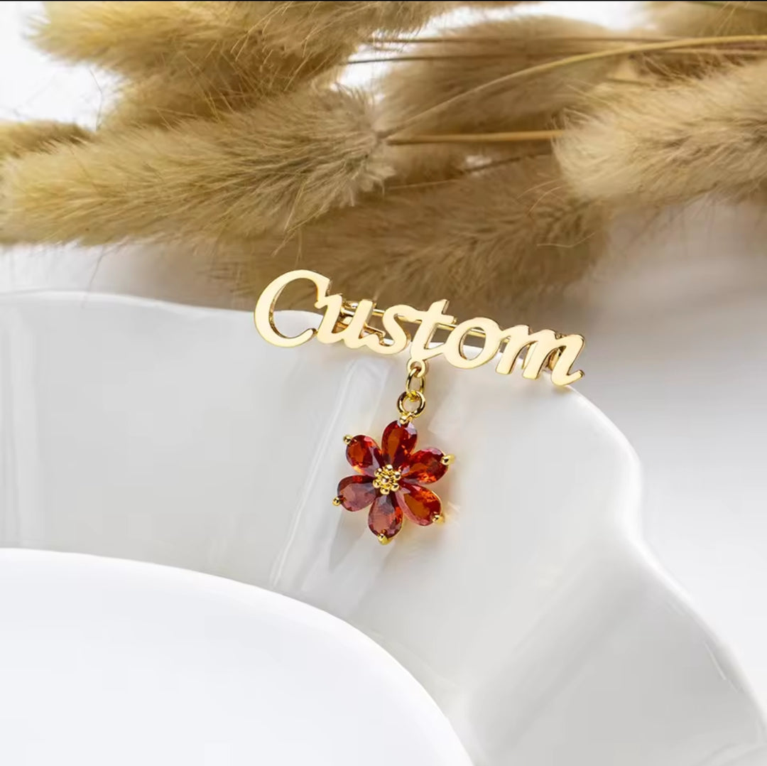 Custom Name Pin with Charm