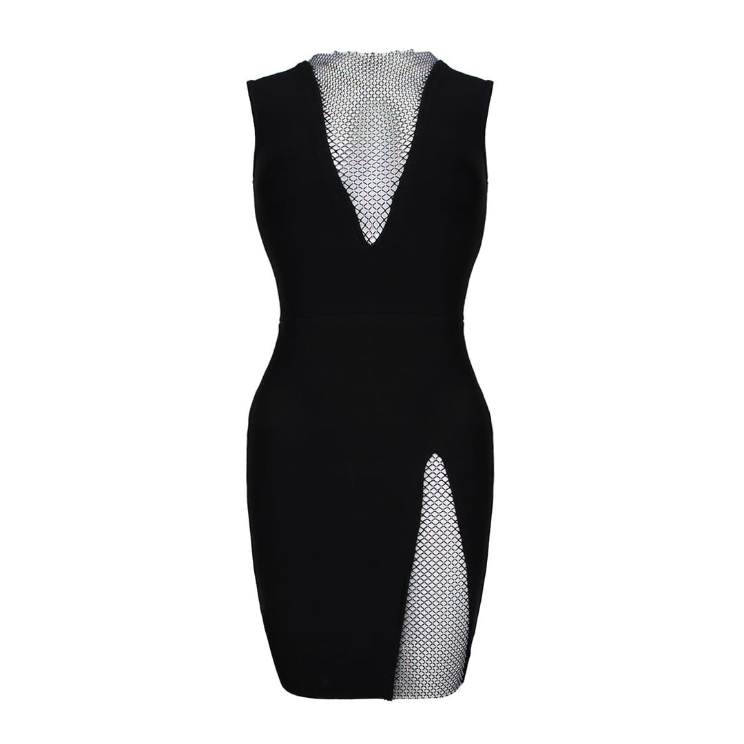 Multi-Stone Bandage Dress - Sleeveless