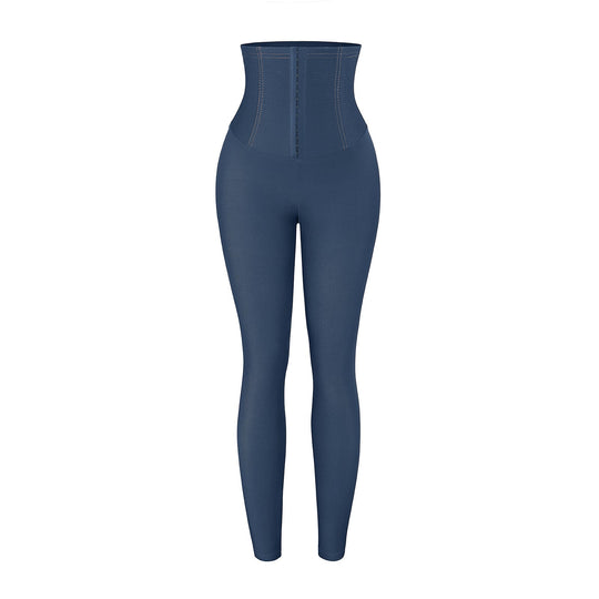 Faux Denim High Waist Corset Leggings