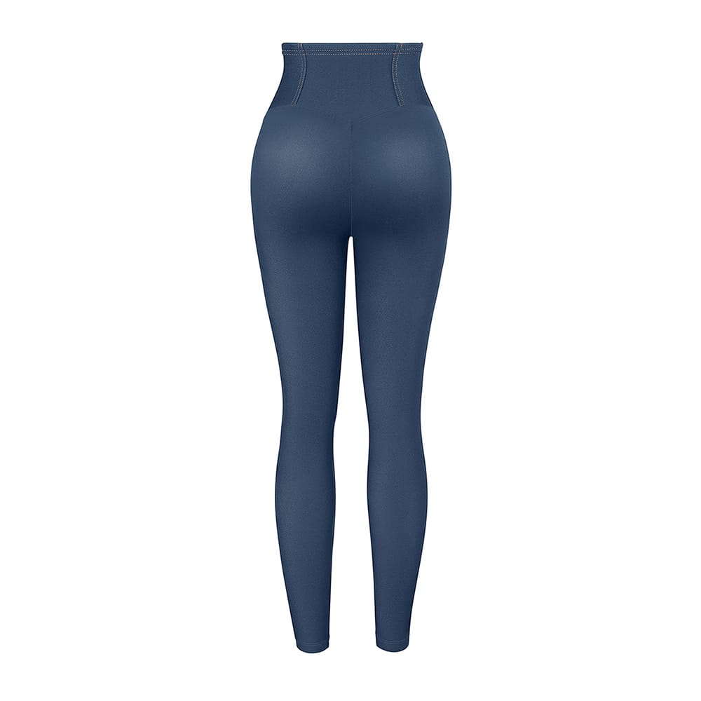 Mid-Rise Faux Denim Zipper Leggings