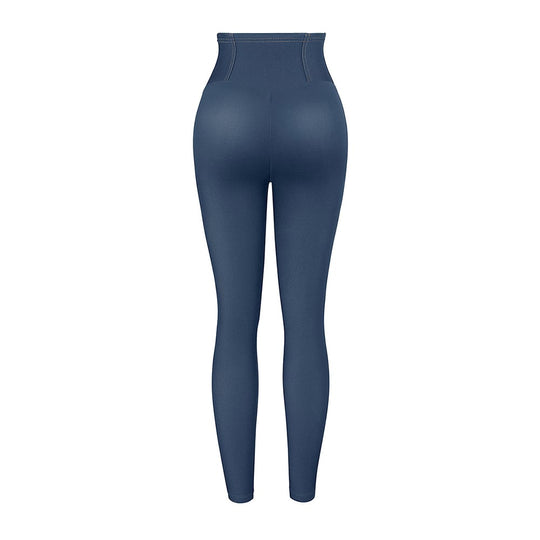 Mid-Rise Faux Denim Zipper Leggings