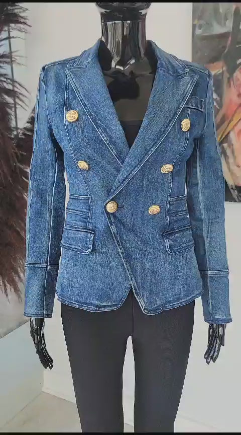 Blazer ajusté en jean 