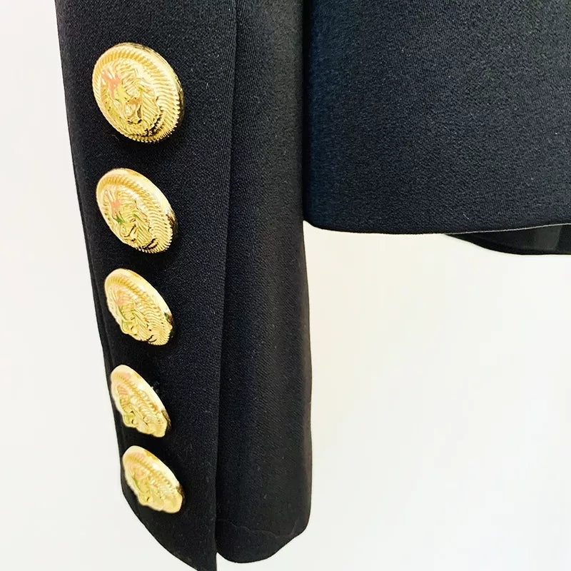 Puff Shoulder Rhinestone Blazer