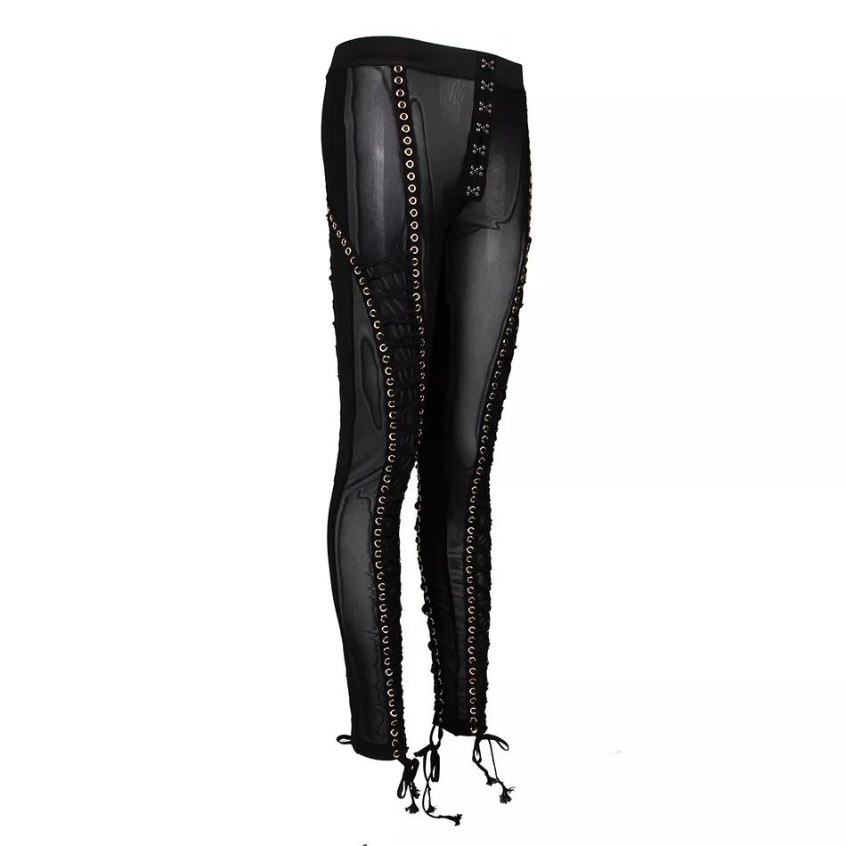 Legging en maille à lacets