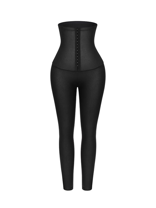 High Waist Faux Leather Corset Leggings