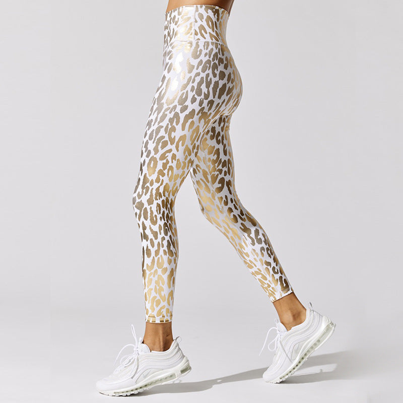 Leggings de leopardo de cintura alta 